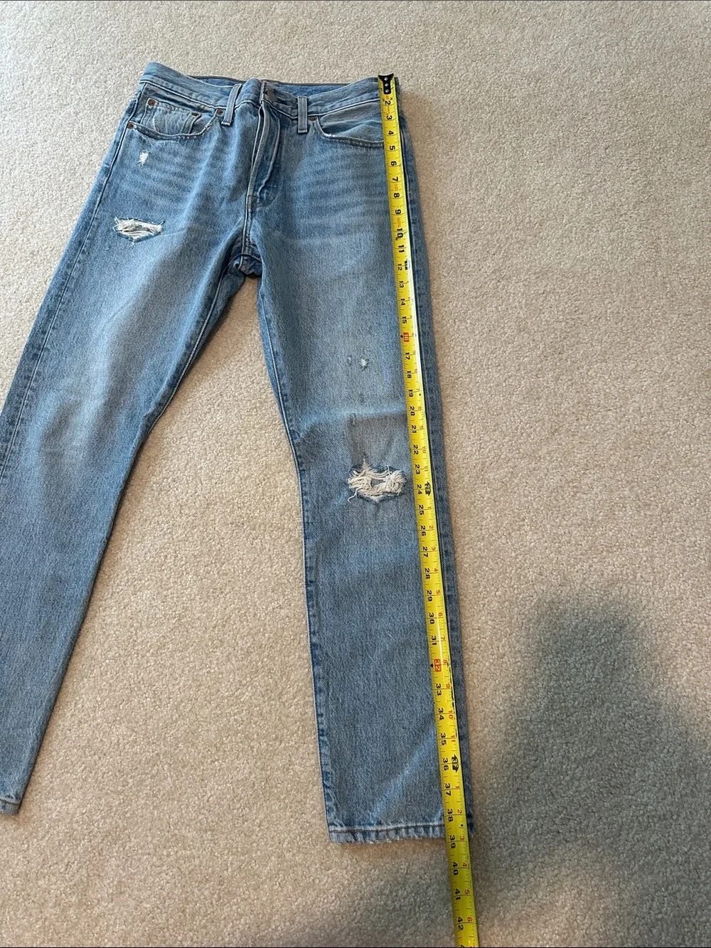 Levi's Blue Slim Straight Distressed Jeans
